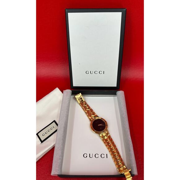 Gucci 3300M Swiss Made Gold Plate Pulp Fiction Winston Wolf Watch New Battery - Picture 12 of 16